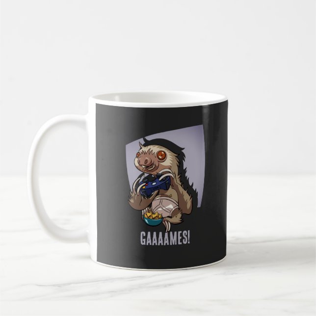 Mug Drôle Jeux de fentes ! Caricature du joueur vidéo  (Gauche)