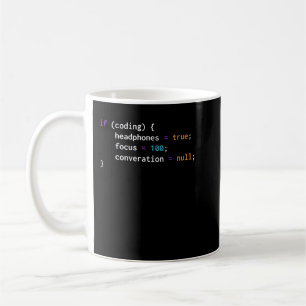 Mug Drôle Joke Programmation Si Coder Casques Focus