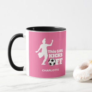 Mug Drôle Joueur de soccer fille personnalisées Graphi