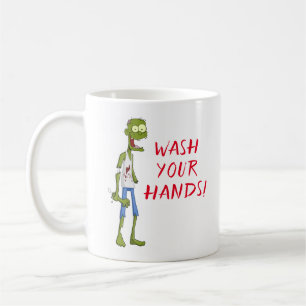 Mug Drôle Laver vos mains Zombie