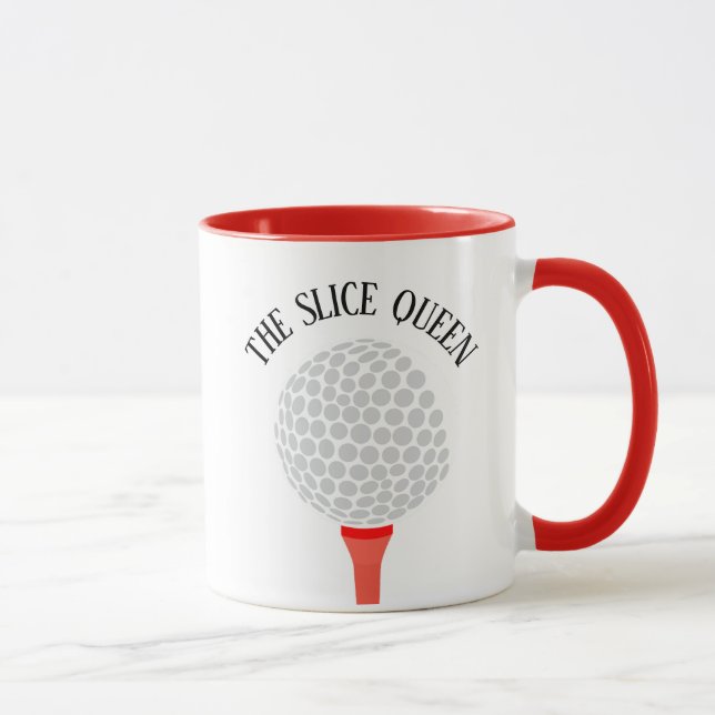 Mug Drôle Le Slice Queen Golf Ball Tee (Droite)