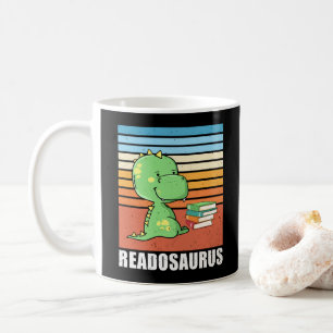 Mug Drôle Livre Readosaurus Dinosaur Lecture Dino Retr