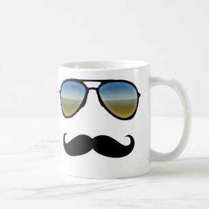 Mug Drôle Lunettes de soleil Retro avec Moustache