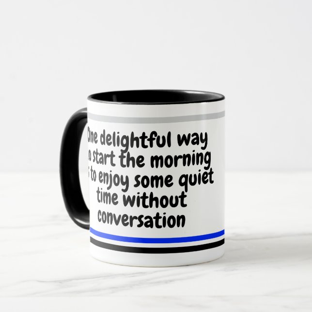Mug Drôle Matin | Cadeau de Coworker Humour amusant (Devant gauche)