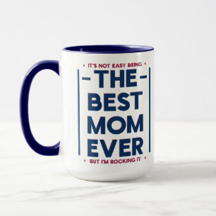Mug Drôle Meilleure Maman Moderne Citation Bleu Marine