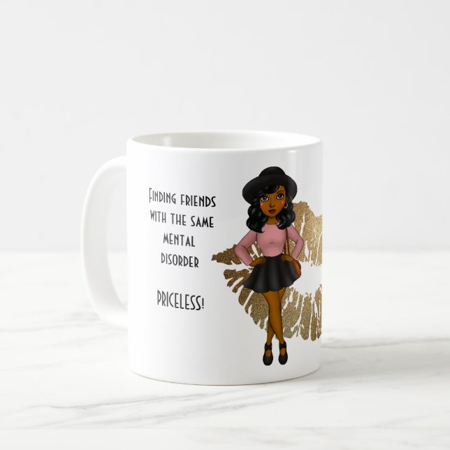 Mug Drôle meilleurs amis avec le même trouble mental c (Devant gauche)