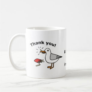 Mug Drôle Merci personnalisé Cadeau Seagull avec une f