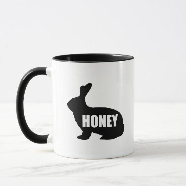 Mug Drôle mignon de lapin de miel (Gauche)