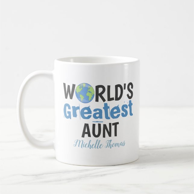 Mug Drôle mignon la plus grande tante du monde Simple  (Gauche)