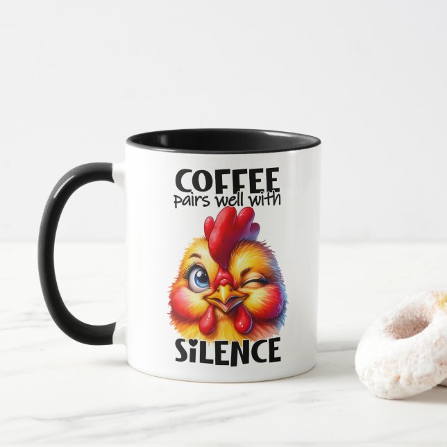 Mug Drôle mignon poulet Witty Citation de café et des  (Avec donut)
