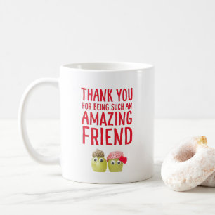 Mug Drôle mignon vegan meilleurs amis merci muet