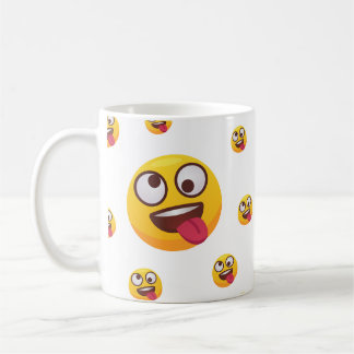 Mug "Drôle Mignonne Tongue Out Emoji Design"