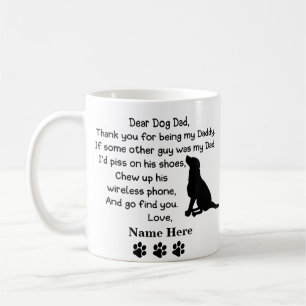 Mug Drôle, mon cher père chien avec un nom personnal
