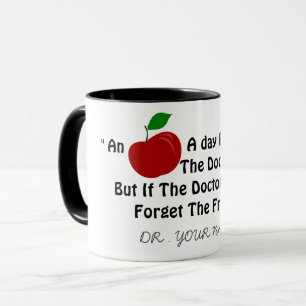 Mug Drôle Mur Docteur Red Apple Joke Nom personnalis