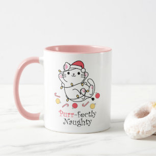 Mug Drôle Noël Père Noël Chat Purrparfaitement Nau