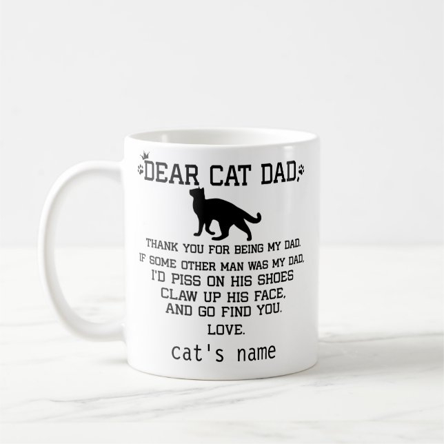 Mug drôle Nom de Chat papa et chat (Gauche)
