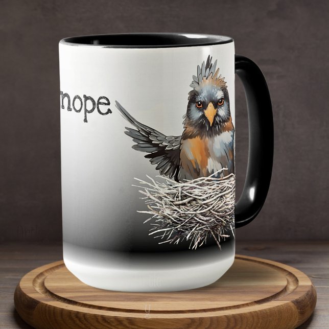 Mug Drôle Nope Oiseau Peinture Sarcastique (Créateur téléchargé)