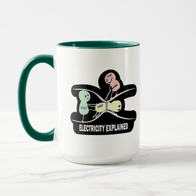 Mug Drôle ohms Law Electricity Expliqué pour l'étudian (Gauche)