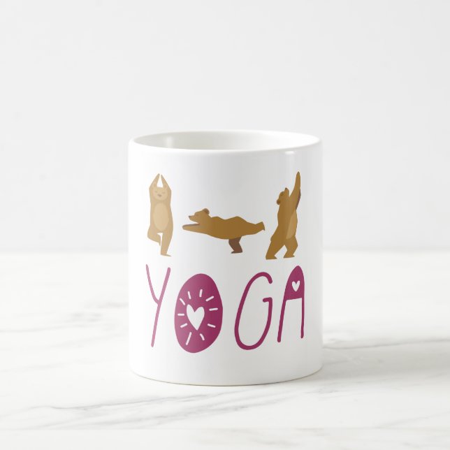 Mug Drôle Ours Poses Yoga (Centre)