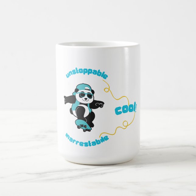 Mug Drôle Panda porter des lunettes de soleil et Casqu (Centre)