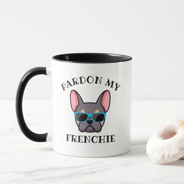 Mug Drôle Pardon mon Frenchie Lilac Tan French Bulldog (Avec donut)