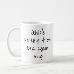 Mug Drôle Paresseux Fainéant à la Maison Nom Personnal
