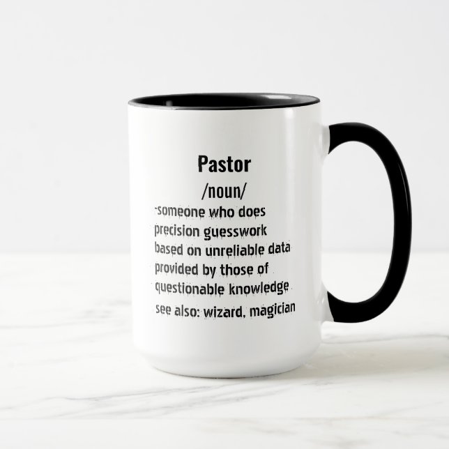 Mug drôle Pastor Définition cadeaux pour hommes femmes (Droite)