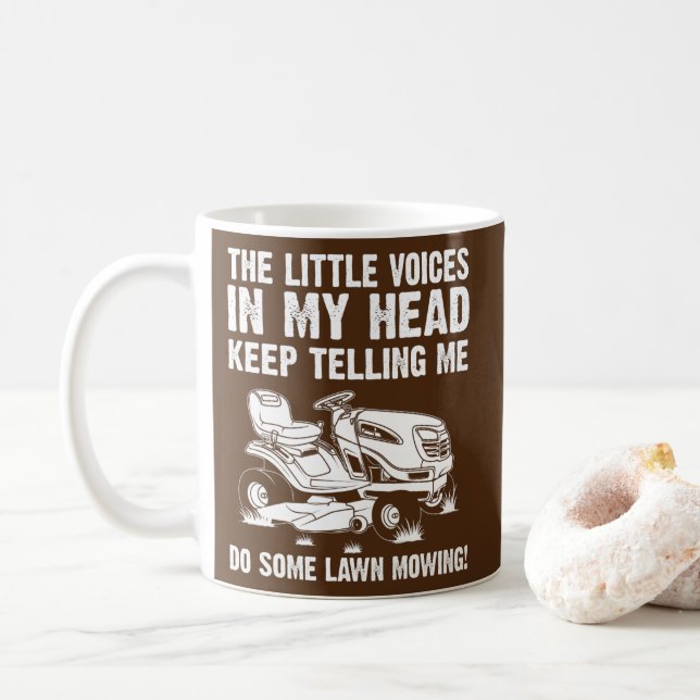 Mug Drôle Pelouse Mowing Cadeau Hommes Femmes Lawn Mow (Avec donut)