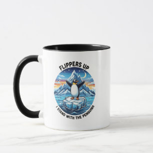 Mug Drôle Penguin Résiste À La Manifestation Contre Le