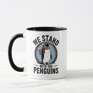 Mug Drôle Penguin Résiste À La Manifestation Contre Le