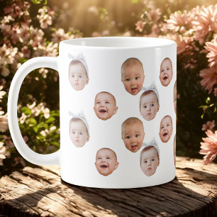 Mug Drôle personnalisé bébé visage photo visage 3 phot