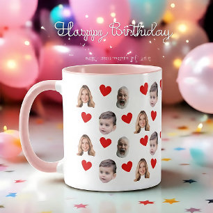 Mug Drôle personnalisées Photos du visage de la famill