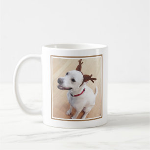 Mug Drôle Photo de Chien Souriant avec Antlers Se tire