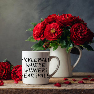Mug Drôle Pickleball où les gagnants portent le sourir