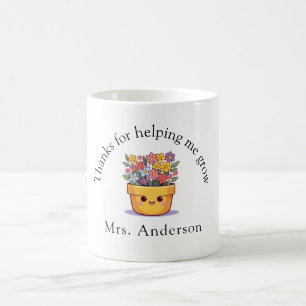 Mug Drôle pot plante "Merci pour m'aider à grandir"