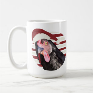 Mug Drôle Poulet De Noël Rouge Et Blancs