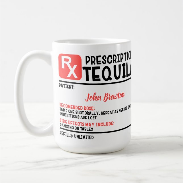 Mug Drôle Prononononcé personnalisé du docteur Tequila (Gauche)
