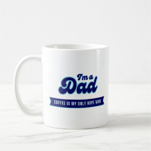 Mug Drôle rétro Papa - Café est mon seul espoir bleu