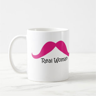 Mug Drôle rose et noir vraies femmes Mustache