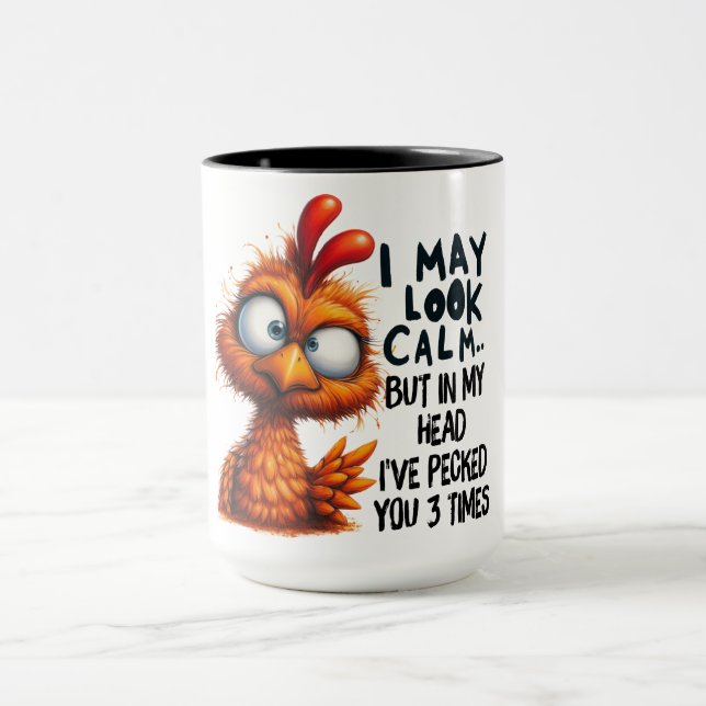 Mug Drôle/Sarcastique animal dire/poulet (Centre)