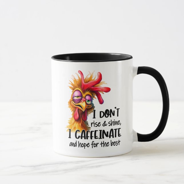 Mug Drôle/Sarcastique, paroles d'animaux/poulet/café (Droite)