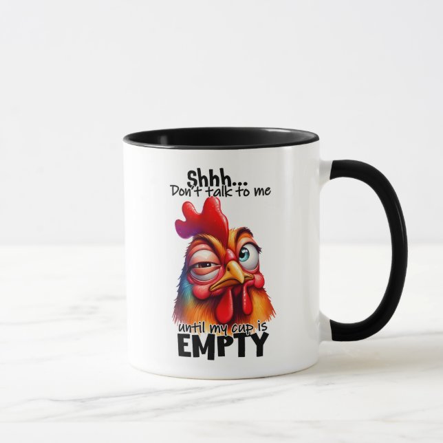 Mug Drôle/Sarcastique, paroles d'animaux/poulet/café (Droite)
