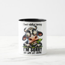 Mug Drôle/Sarcastique Paroles d'animaux/vache