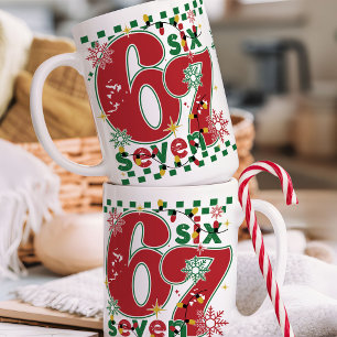 Mug Drôle Six Sept 67 6 7 Mème Amusant Noël 15 oz