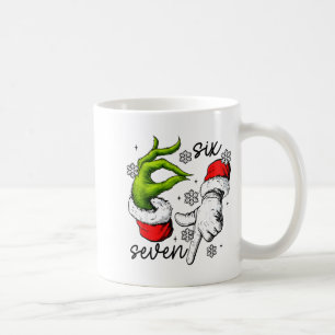 Mug Drôle Six Sept 67 Mème 6 7 Elf de Noël Main Garçon