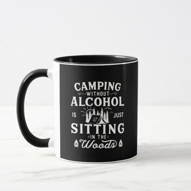 Mug Drôle slogan camper camping à boire des paroles (Gauche)