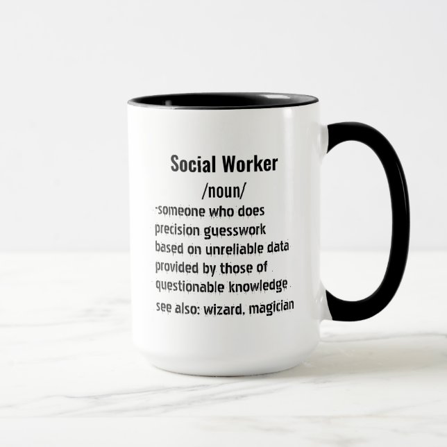 Mug Drôle Social Worker Définition cadeaux pour hommes (Droite)