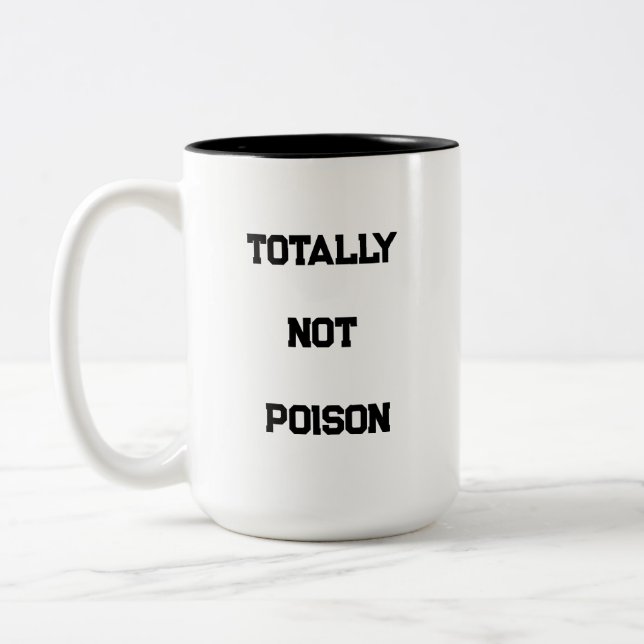 Mug drôle 'Totalement pas Poison' | Blanc 2 tons e (Gauche)