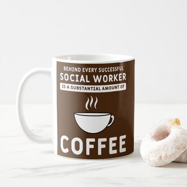 Mug Drôle Travailleur Social Café Et Travail Social  (Avec donut)