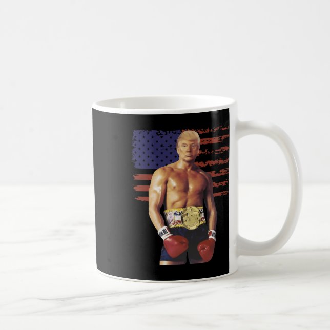 Mug Drôle Trump Rocky Boxer Meme Boxer Us Flag Patrio (Droite)
